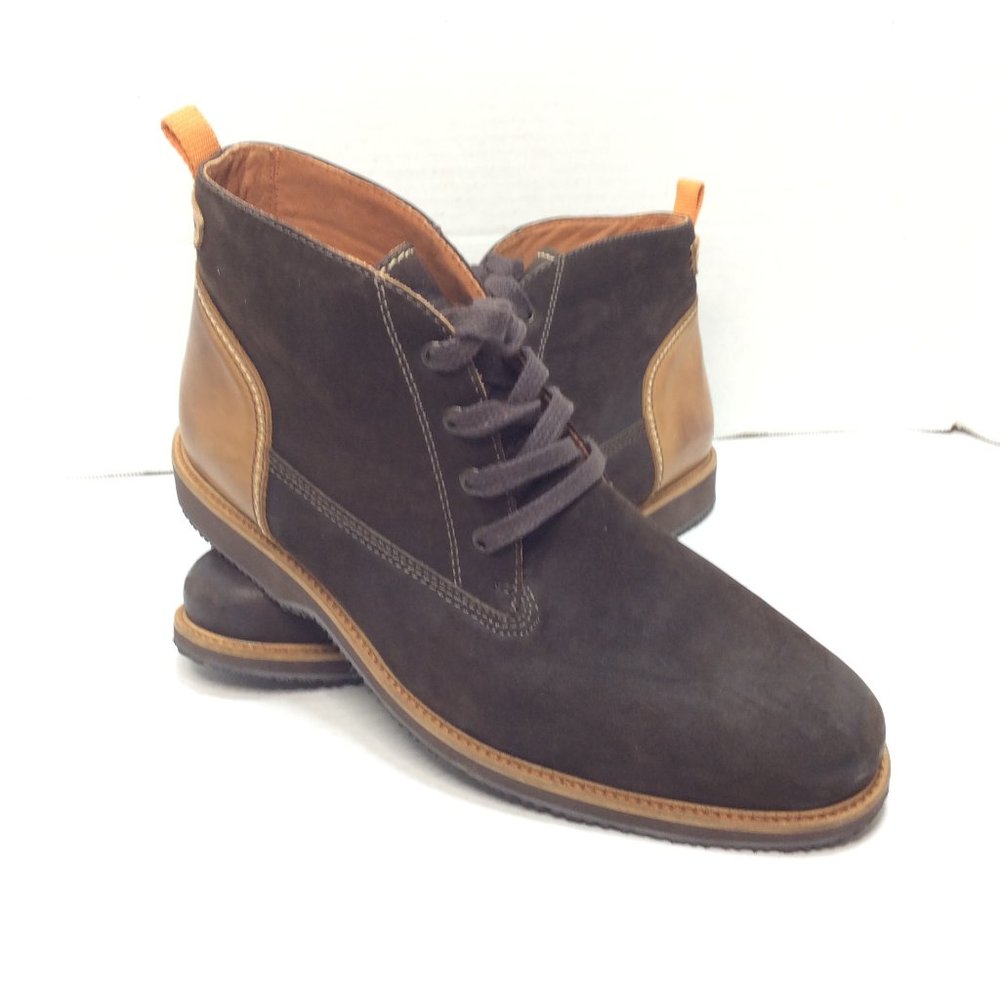 Tommy Bahama Edisto Brown Leather Chukka Boots Mens Size 10.5 M Tan Heel EUC